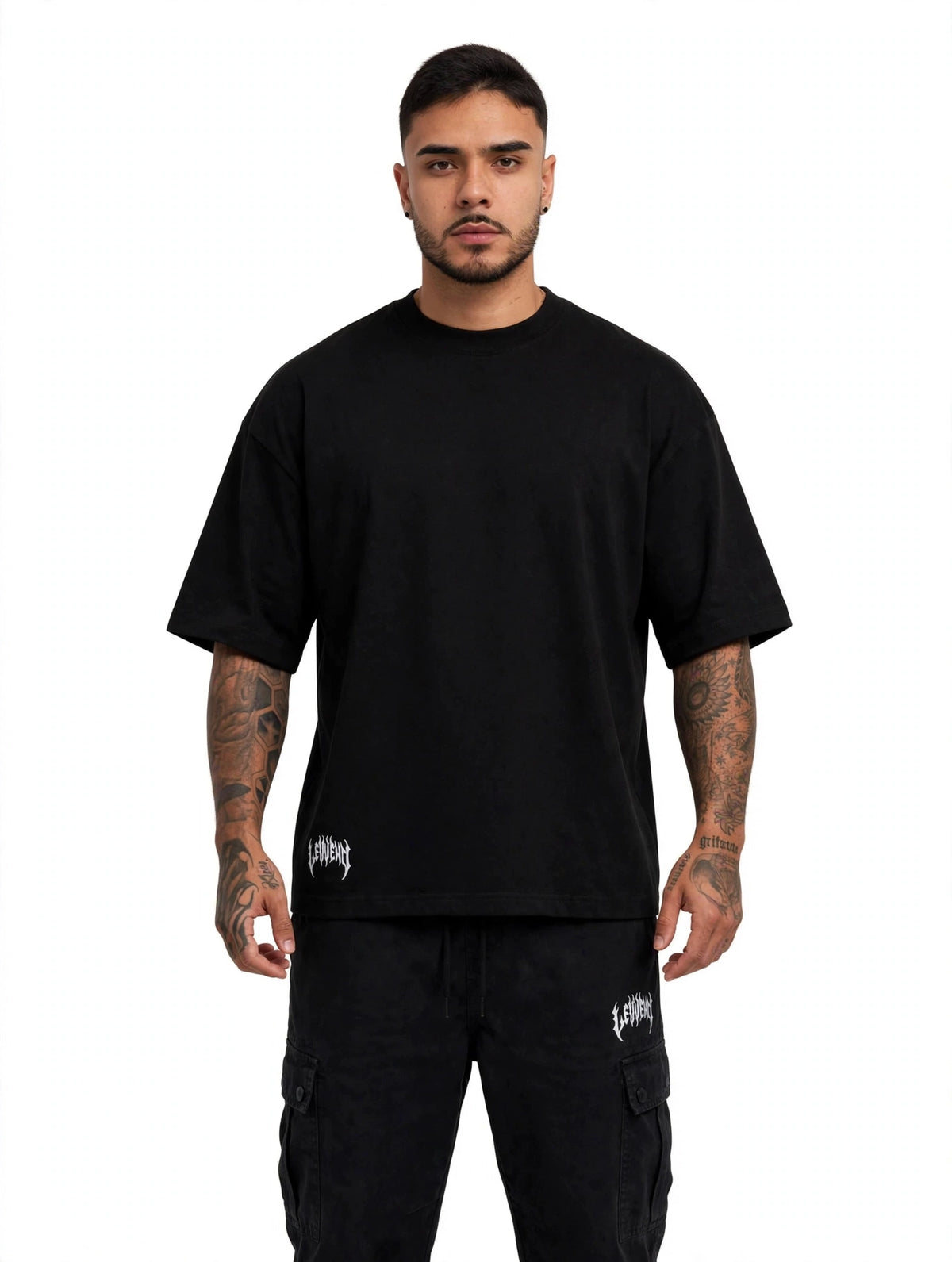 Camiseta Oversized LEWEND Gothic - BLACK - 235G