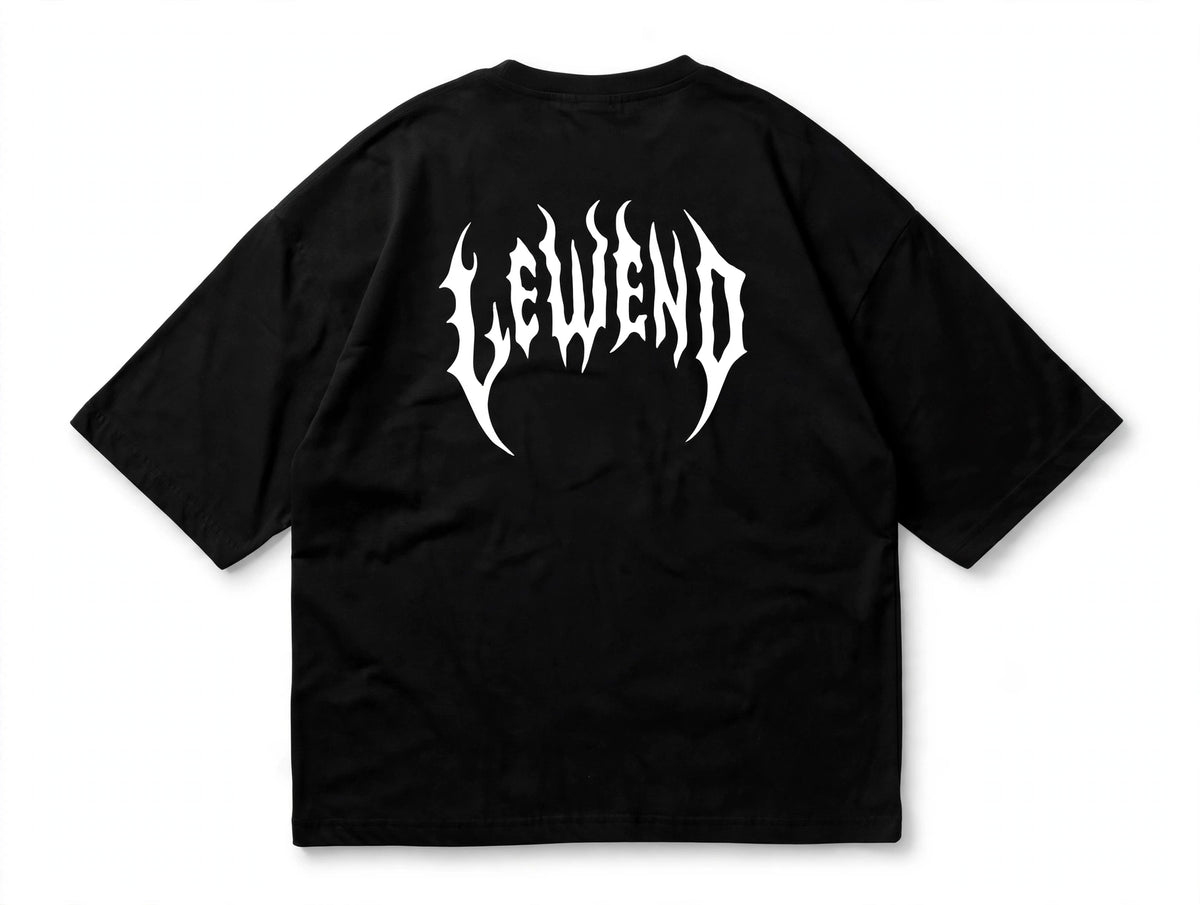 Camiseta Oversized LEWEND Gothic - BLACK - 235G