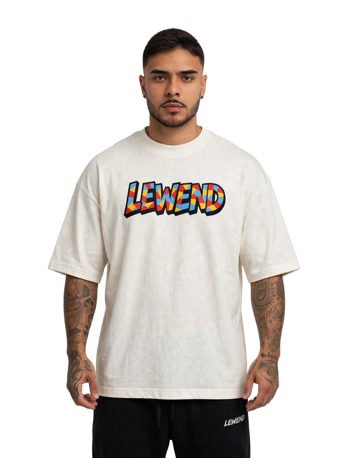 Camiseta Oversized LEWEND Mosaic - Off-White