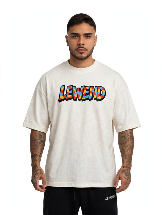 Camiseta Oversized LEWEND Mosaic - Off-White