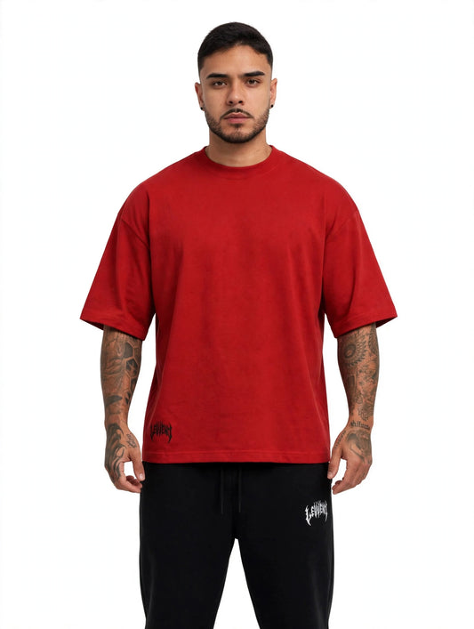 Camiseta Oversized LEWEND Gothic -RED - 235G