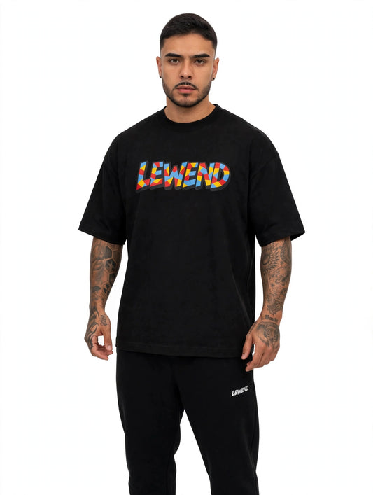 Camiseta Oversized LEWEND Mosaic -  black