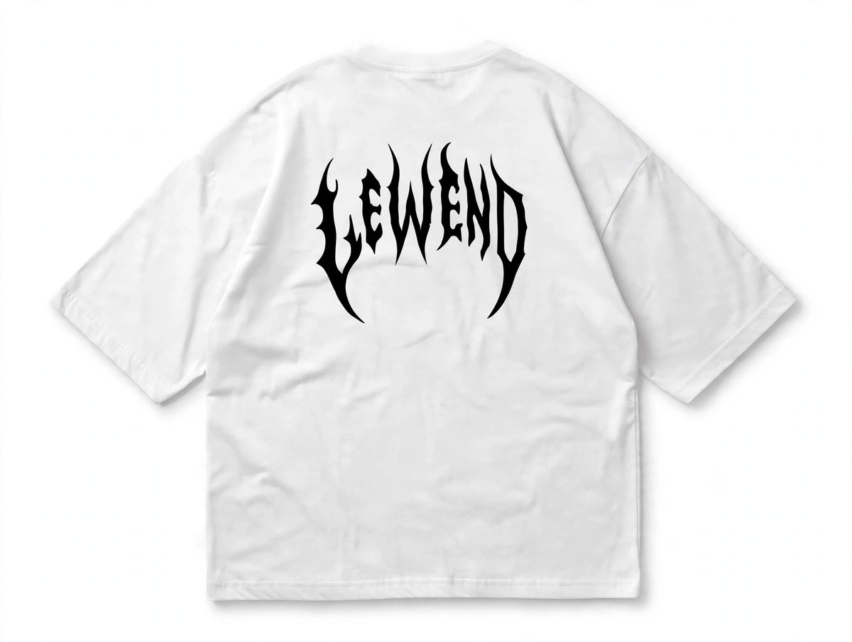 Camiseta Oversized LEWEND Gothic WHITE- 235G